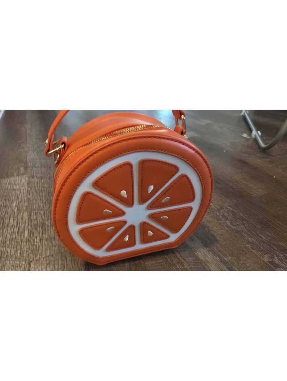 Cute Orange Slice Crossbody Bag with Adjustable Strap